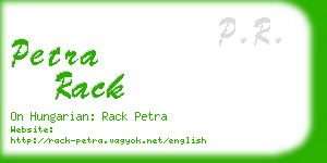 petra rack business card